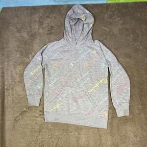 Champion Hoodie White With Colorful Champion Logo’s Size Youth L